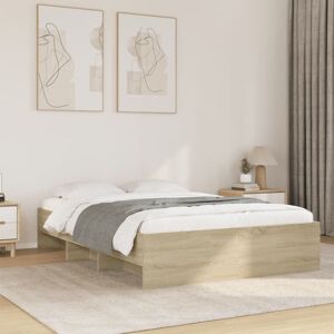 vidaXL Bed Frame Sonoma Oak 140x200 cm - Bedstead - Engineered Wood vidaXL Bed Frame Sonoma Oak 140x200 cm - Bedstead - Engineered Wood