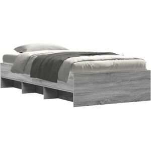 Bed Frame without Mattress Grey Sonoma 75x190 cm Small Single Engineered Wood Vidaxl Bed Frame without Mattress Grey Sonoma 75x190 cm Small Single Engineered Wood Vidaxl