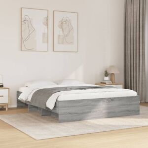 Bed Frame without Mattress Grey Sonoma 160x200 cm Engineered Wood Vidaxl Bed Frame without Mattress Grey Sonoma 160x200 cm Engineered Wood Vidaxl