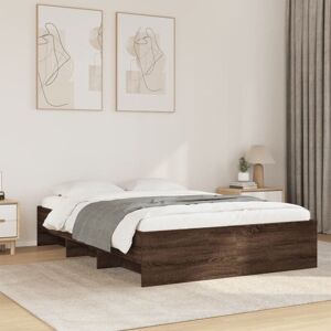 Bed Frame without Mattress Brown Oak 140x200 cm Engineered Wood Vidaxl Bed Frame without Mattress Brown Oak 140x200 cm Engineered Wood Vidaxl
