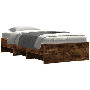 Vidaxl - Bed Frame without Mattress Smoked Oak 100x200 cm Engineered Wood Vidaxl - Bed Frame without Mattress Smoked Oak 100x200 cm Engineered Wood