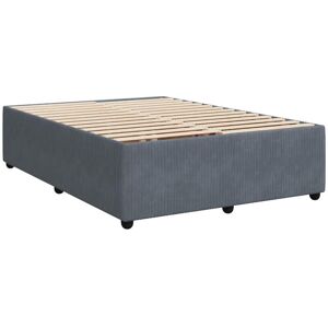 Bed Frame without Mattress Dark Grey 140x190 cm Velvet vidaXL Bed Frame without Mattress Dark Grey 140x190 cm Velvet vidaXL