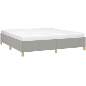 Bed Frame without Mattress Light Grey 180x200cm Super King Fabric vidaXL Bed Frame without Mattress Light Grey 180x200cm Super King Fabric vidaXL