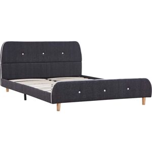 Bed Frame without Mattress Dark Grey Fabric 135x190 cm Double Vidaxl Bed Frame without Mattress Dark Grey Fabric 135x190 cm Double Vidaxl