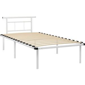 Bed Frame without Mattress White Metal 100x200cm Vidaxl Bed Frame without Mattress White Metal 100x200cm Vidaxl