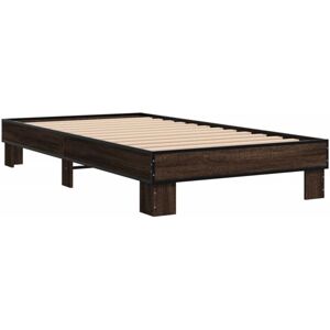 Bed Frame without Mattress Brown Oak 100x200 cm Vidaxl Bed Frame without Mattress Brown Oak 100x200 cm Vidaxl