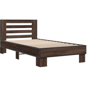 Bed Frame without Mattress Brown Oak 100x200 cm Vidaxl Bed Frame without Mattress Brown Oak 100x200 cm Vidaxl