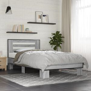 Bed Frame without Mattress Grey Sonoma 75x190 cm Small Single Vidaxl Bed Frame without Mattress Grey Sonoma 75x190 cm Small Single Vidaxl