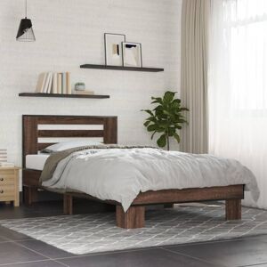 Bed Frame without Mattress Brown Oak 90x190 cm Single Vidaxl Bed Frame without Mattress Brown Oak 90x190 cm Single Vidaxl