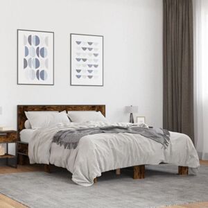 Bed Frame without Mattress Smoked Oak 140x200 cm vidaXL Bed Frame without Mattress Smoked Oak 140x200 cm vidaXL