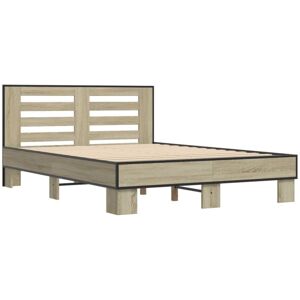 Bed Frame without Mattress Sonoma Oak 140x190 cm Vidaxl Bed Frame without Mattress Sonoma Oak 140x190 cm Vidaxl