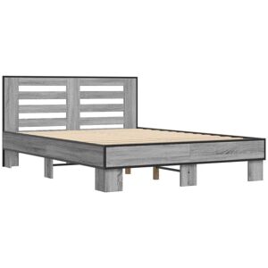 Bed Frame without Mattress Grey Sonoma 120x190 cm Small Double Vidaxl Bed Frame without Mattress Grey Sonoma 120x190 cm Small Double Vidaxl