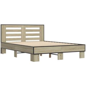 Bed Frame without Mattress Sonoma Oak 135x190 cm Double Vidaxl Bed Frame without Mattress Sonoma Oak 135x190 cm Double Vidaxl