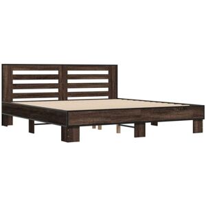 Bed Frame without Mattress Brown Oak 200x200 cm Vidaxl Bed Frame without Mattress Brown Oak 200x200 cm Vidaxl