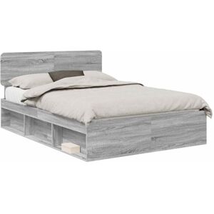 Bed Frame Grey Sonoma 160 x 200 cm Solid Pine Wood vidaXL Bed Frame Grey Sonoma 160 x 200 cm Solid Pine Wood vidaXL