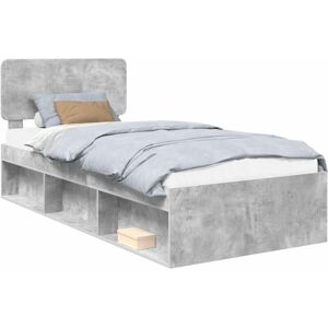 Bed Frame Concerte Grey 90 x 190 cm Solid Pine Wood vidaXL Bed Frame Concerte Grey 90 x 190 cm Solid Pine Wood vidaXL