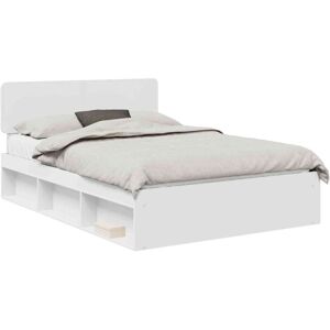 Bed Frame with Headboard White 160 x 200 cm Solid Pine Wood vidaXL Bed Frame with Headboard White 160 x 200 cm Solid Pine Wood vidaXL