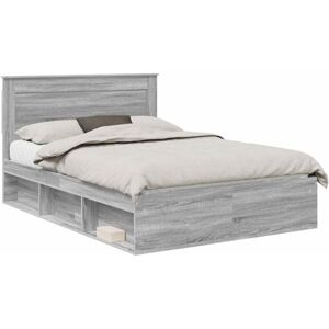 Bed Frame Grey Sonoma 160 x 200 cm Solid Pine Wood vidaXL Bed Frame Grey Sonoma 160 x 200 cm Solid Pine Wood vidaXL