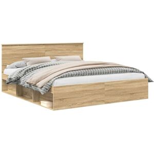 Bed Frame with Headboard Sonoma 180 x 200 cm Engineered wood vidaXL Bed Frame with Headboard Sonoma 180 x 200 cm Engineered wood vidaXL