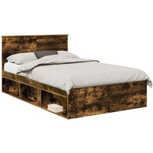 Bed Frame Smoked Oak 120 x 200 cm Engineered wood vidaXL Bed Frame Smoked Oak 120 x 200 cm Engineered wood vidaXL