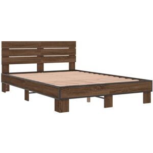 Bed Frame without Mattress Brown Oak 140x190 cm Vidaxl Bed Frame without Mattress Brown Oak 140x190 cm Vidaxl