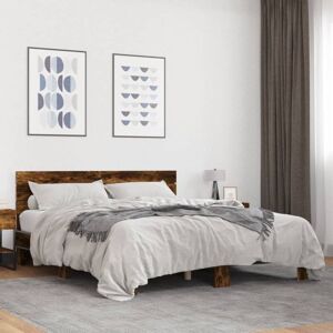 Bed Frame without Mattress Smoked Oak 150x200 cm King Size Vidaxl Bed Frame without Mattress Smoked Oak 150x200 cm King Size Vidaxl