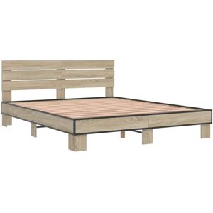 Bed Frame without Mattress Sonoma Oak 150x200 cm King Size Vidaxl Bed Frame without Mattress Sonoma Oak 150x200 cm King Size Vidaxl