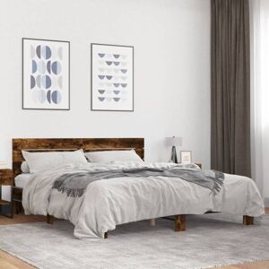 Bed Frame without Mattress Smoked Oak 200x200 cm Vidaxl Bed Frame without Mattress Smoked Oak 200x200 cm Vidaxl