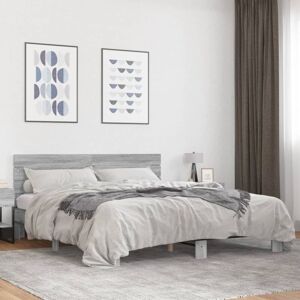Bed Frame without Mattress Grey Sonoma 200x200 cm Vidaxl Bed Frame without Mattress Grey Sonoma 200x200 cm Vidaxl