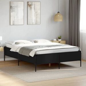 vidaXL Bed Frame - Engineered Wood & Metal Support 140x190cm vidaXL Bed Frame - Engineered Wood & Metal Support 140x190cm