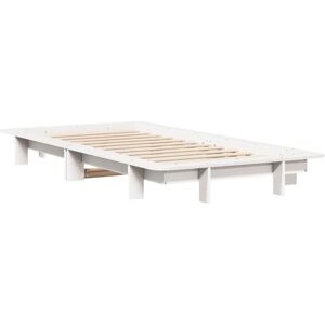 Bed Frame without Mattress White 90x190 cm Single Solid Wood Pine vidaXL Bed Frame without Mattress White 90x190 cm Single Solid Wood Pine vidaXL