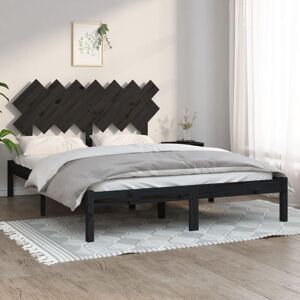 Bed Frame without Mattress Black 140x190 cm Solid Wood Vidaxl Bed Frame without Mattress Black 140x190 cm Solid Wood Vidaxl