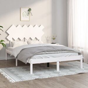 Bed Frame without Mattress White 135x190 cm Double Solid Wood vidaXL Bed Frame without Mattress White 135x190 cm Double Solid Wood vidaXL