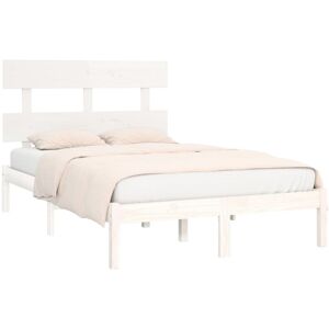 Bed Frame without Mattress White 120x190 cm Small Double Solid Wood vidaXL Bed Frame without Mattress White 120x190 cm Small Double Solid Wood vidaXL