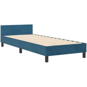 Bed Frame with Headboard Dark blue 80 x 200 cm Velvet vidaXL Bed Frame with Headboard Dark blue 80 x 200 cm Velvet vidaXL