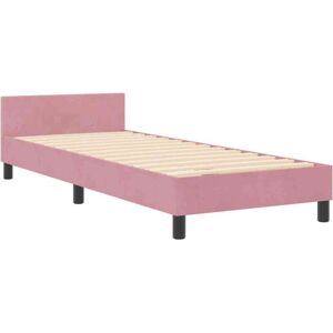 Vidaxl Pink Velvet Bed Frame - Modern Diamond Style - 80x200cm Vidaxl Pink Velvet Bed Frame - Modern Diamond Style - 80x200cm