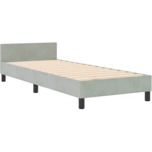 Bed Frame with Headboard Light grey 80 x 200 cm Velvet Vidaxl Bed Frame with Headboard Light grey 80 x 200 cm Velvet Vidaxl
