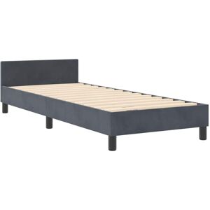 Bed Frame with Headboard Dark grey 80 x 200 cm Velvet Vidaxl Bed Frame with Headboard Dark grey 80 x 200 cm Velvet Vidaxl