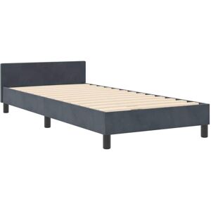 Bed Frame with Headboard Dark grey 100 x 200 cm Velvet Vidaxl Bed Frame with Headboard Dark grey 100 x 200 cm Velvet Vidaxl