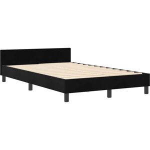 Bed Frame with Headboard Black 120 x 190 cm Velvet Vidaxl Bed Frame with Headboard Black 120 x 190 cm Velvet Vidaxl