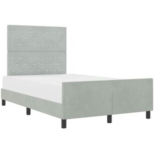 Bed Frame with Headboard Light grey 120 x 190 cm Velvet Vidaxl Bed Frame with Headboard Light grey 120 x 190 cm Velvet Vidaxl