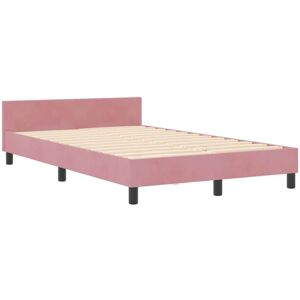 Bed Frame with Headboard Pink 120 x 190 cm Velvet Vidaxl Bed Frame with Headboard Pink 120 x 190 cm Velvet Vidaxl