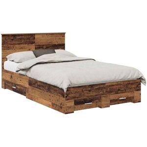 Bed Frame with Headboard Old Wood 120 x 190 cm Engineered Wood vidaXL Bed Frame with Headboard Old Wood 120 x 190 cm Engineered Wood vidaXL