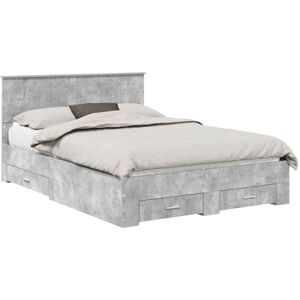 Bed Frame Concrete Grey 160 x 200 cm Engineered Wood vidaXL Bed Frame Concrete Grey 160 x 200 cm Engineered Wood vidaXL