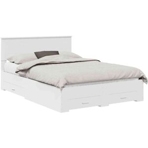 Bed Frame with Headboard White 160 x 200 cm Engineered Wood vidaXL Bed Frame with Headboard White 160 x 200 cm Engineered Wood vidaXL