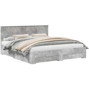 Bed Frame Concrete Grey 180 x 200 cm Engineered Wood vidaXL Bed Frame Concrete Grey 180 x 200 cm Engineered Wood vidaXL