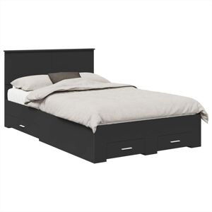 Bed Frame with Headboard Black 135 x 190 cm Engineered Wood vidaXL Bed Frame with Headboard Black 135 x 190 cm Engineered Wood vidaXL