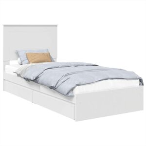 Storage Bed with Headboard White 100 x 200 cm Engineered Wood vidaXL Storage Bed with Headboard White 100 x 200 cm Engineered Wood vidaXL