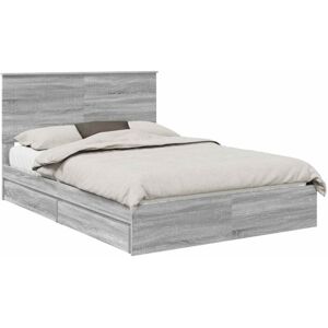 Storage Bed Grey Sonoma 160 x 200 cm Engineered Wood vidaXL Storage Bed Grey Sonoma 160 x 200 cm Engineered Wood vidaXL