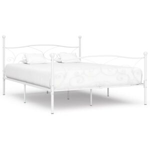 Vidaxl - Bed Frame without Mattress with Slatted Base White Metal 180x200 cm Super King Vidaxl - Bed Frame without Mattress with Slatted Base White Metal 180x200 cm Super King